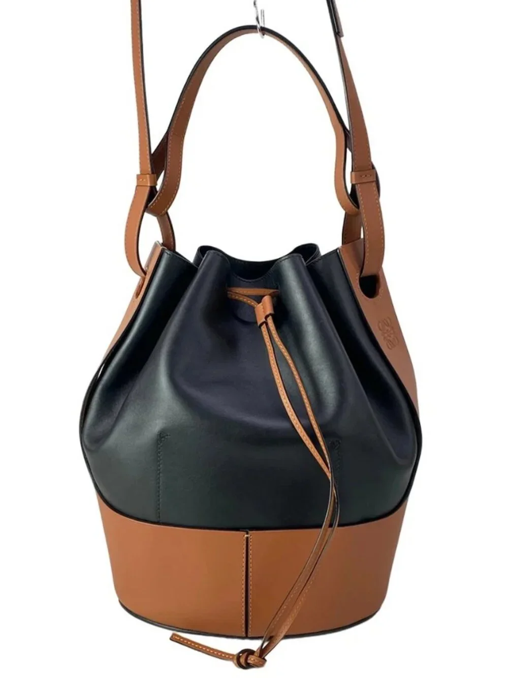 LOEWE Balloon Bag Large 326.76AC29 Black Brown Nappa Calf Calf - Shoulder Bag - Picture 2 of 15